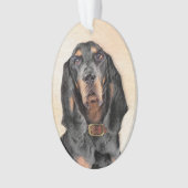 Black & Tan Coonhound Malerei - Original Hunde Kun Ornament (Vorderseite)
