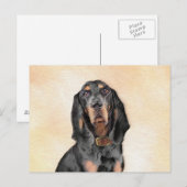 Black & Tan Coonhound Malerei - Original Hunde Kun Postkarte (Vorne/Hinten)