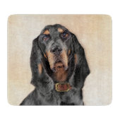 Black & Tan Coonhound Malerei - Original Hunde Kun Schneidebrett (Vorderseite)