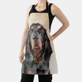 Black & Tan Coonhound Malerei - Original Hunde Kun Schürze (InSitu)