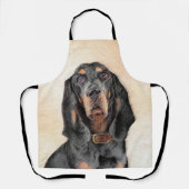 Black & Tan Coonhound Malerei - Original Hunde Kun Schürze (Vorderseite)