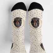 Black & Tan Coonhound Malerei - Original Hunde Kun Socken (Oben)