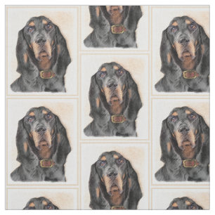 Black & Tan Coonhound Malerei - Original Hunde Kun Stoff