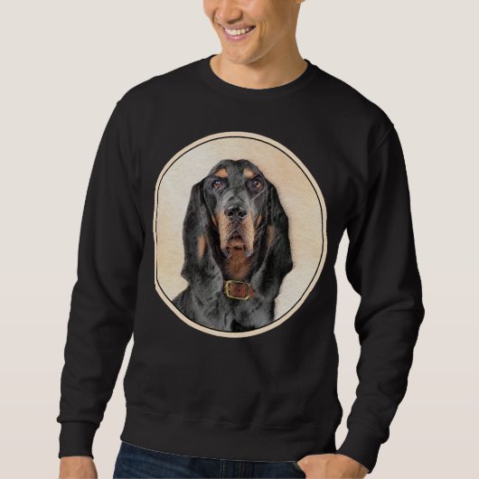 Black & Tan Coonhound Malerei - Original Hunde Kun Sweatshirt (Vorderseite)