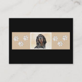 Black & Tan Coonhound Malerei - Original Hunde Kun Visitenkarte (Rückseite)