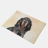Black & Tan Coonhound Painting - Original Hund Kun Fußmatte (Schrägansicht)