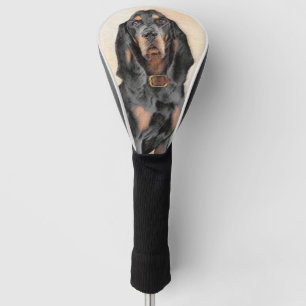 Black & Tan Coonhound Painting - Original Hund Kun Golf Headcover
