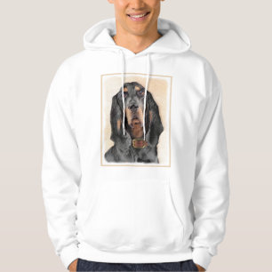 Black & Tan Coonhound Painting - Original Hund Kun Hoodie
