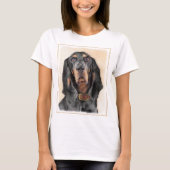 Black & Tan Coonhound Painting - Original Hund Kun T-Shirt (Vorderseite)