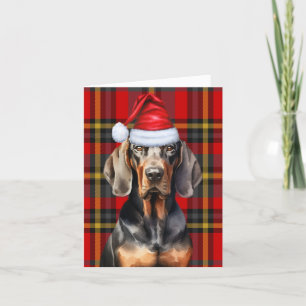 Black Tan Coonhound Weihnachtsfeiertag Kariert Feiertagskarte