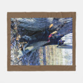 Black & Tan Coonhounds Treeing Fleece Blanket (Vorderseite (Horizontal))