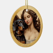 Black Tan Dackel Art Foto Weihnachten Keramik Ornament (Rechts)