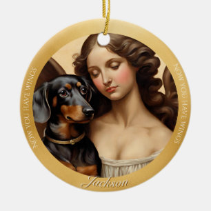 Black Tan Dackel Art Foto Weihnachten Keramik Ornament