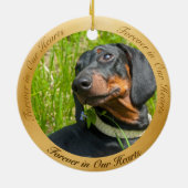 Black Tan Dackel Art Foto Weihnachten Keramik Ornament (Hinten)