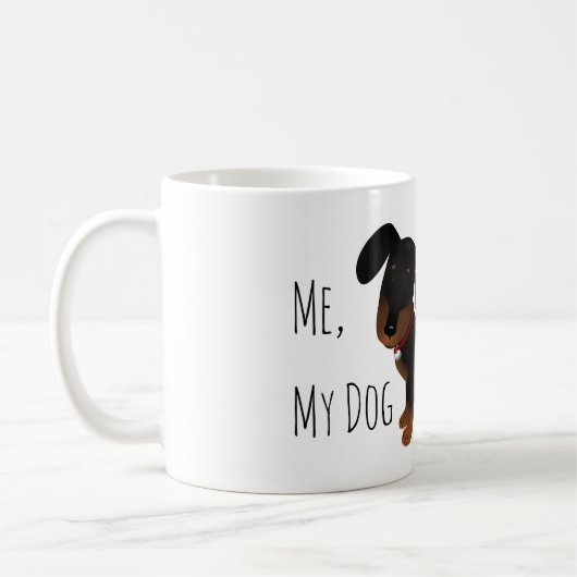 Black & Tan Dackel Hund Lover Tasse (Links)