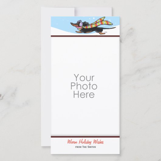 Black Tan Dackel Niedlich Winter Feiertagskarte (Vorderseite)