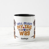 Black Tan Dackel Welpe, die meinen Schwanz Wag Tasse (Zentrum)