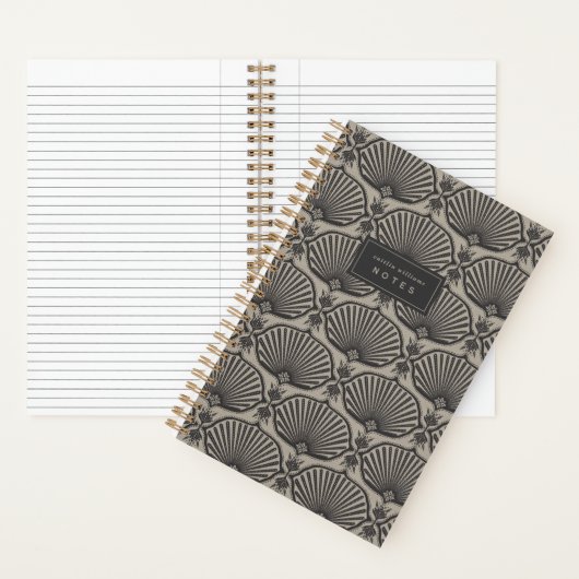 Black & Tan | Deco Fans Personalized Notebook Notizblock (Innen)