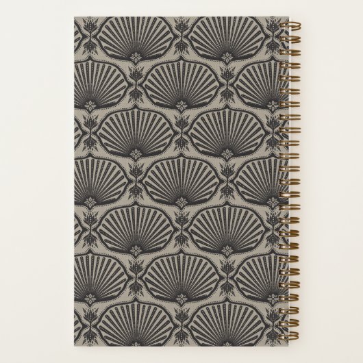 Black & Tan | Deco Fans Personalized Notebook Notizblock (Rückseite)