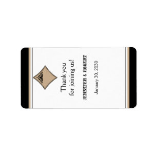 Black Tan Diamond Wedding Lip Balm Label Adressaufkleber