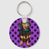 Black & Tan Doxy Schlüsselanhänger (Vorderseite)