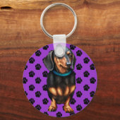 Black & Tan Doxy Schlüsselanhänger (Vorderseite)