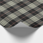 Black Tan Ecru Red Tartan Kariert Geschenkpapier (Ecke)