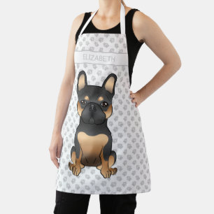 Black & Tan French Bulldog / Frenchie Dog & Name Schürze