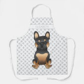 Black & Tan French Bulldog / Frenchie Dog & Name Schürze (Vorderseite)