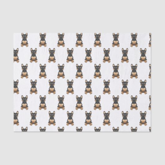 Black & Tan French Bulldog / Frenchie Dog Pattern Seidenpapier (Vorderseite)