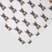 Black & Tan French Bulldog / Frenchie Dog Pattern Seidenpapier (Ausschnitt)