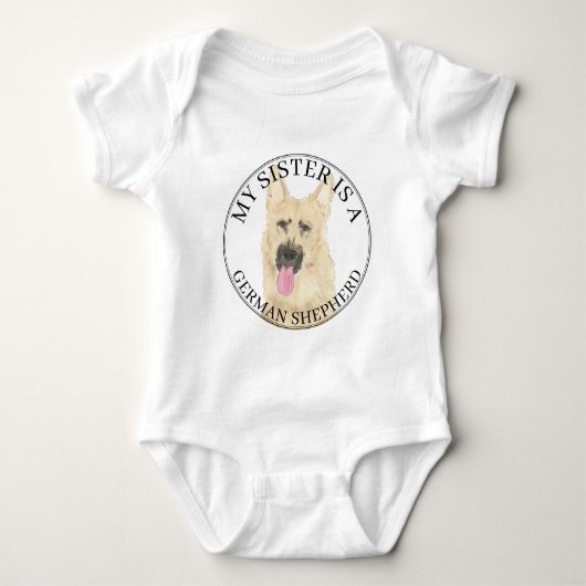 Black & Tan German Shepherd Big Sister Baby Strampler (Vorderseite)