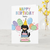 Black Tan Goldendoodle Hund Happy Birthday Card Karte (Gelbe Blume)