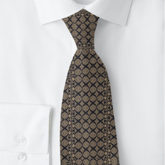 Black Tan Grid Renaissance Krawatte