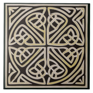Black & Tan Irish Celtic Keramik Tile Fliese