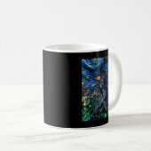 Black Tan Long Hair Dackel Starry Night Dog Kunst Kaffeetasse (VorderseiteRechts)