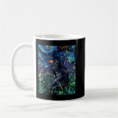 Black Tan Long Hair Dackel Starry Night Dog Kunst Kaffeetasse (Links)