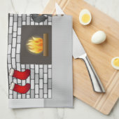 Black & Tan Long Hair Dackel - Weihnachtssaal Geschirrtuch (Viertel Falte)