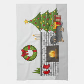 Black & Tan Long Hair Dackel - Weihnachtssaal Geschirrtuch (Vertikal)