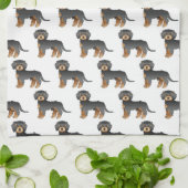 Black & Tan Mini Goldendoodle Cartoon Dog Muster Geschirrtuch (Gefaltet)