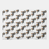 Black & Tan Mini Goldendoodle Cartoon Dog Muster Geschirrtuch (Horizontal)