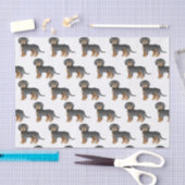 Black & Tan Mini Goldendoodle Cartoon Dog Muster Seidenpapier (Handwerk)