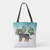 Black & Tan Mini Goldendoodle Dog - Winterwald Tasche (Rückseite)