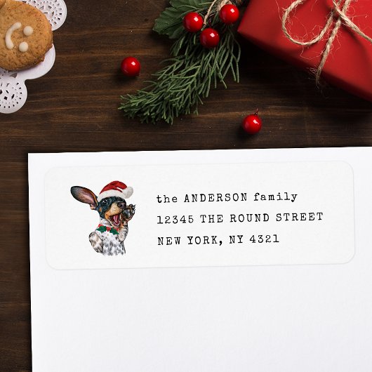 Black Tan Piebald Dackel Hund Rücksendeadresse