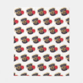 Black Tan Rottweiler Herz Fleecedecke (Vorderseite)