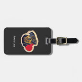 Black Tan Rottweiler Herz Gepäckanhänger (Vorderseite horizontal)