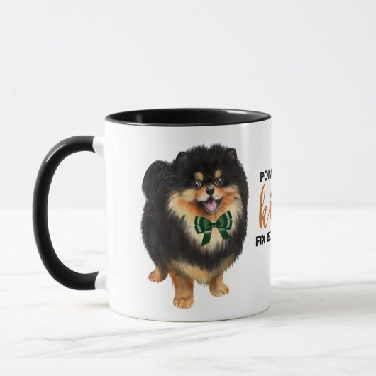Black Tan Spitz Kisses Fix Alles Tasse (Links)