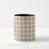 Black Tan Tartan Pattern Urlaub Tasse (Zentrum)