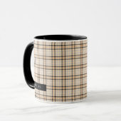 Black Tan Tartan Pattern Urlaub Tasse (Vorderseite Links)