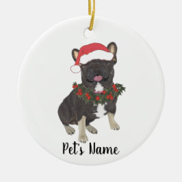 Black & Tan Tricolor Frenchie Weihnachten Keramik Ornament